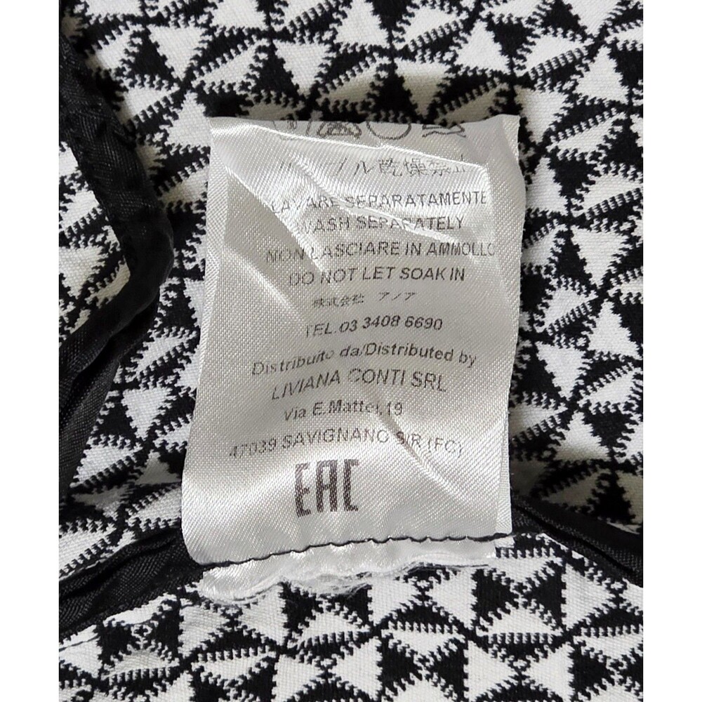 LIVIANA CONTI Women's Black White Geometric Print Coat Sz 44 Large US 6 Designer - Picture 8 of 11